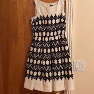 Black and white printed midi dress